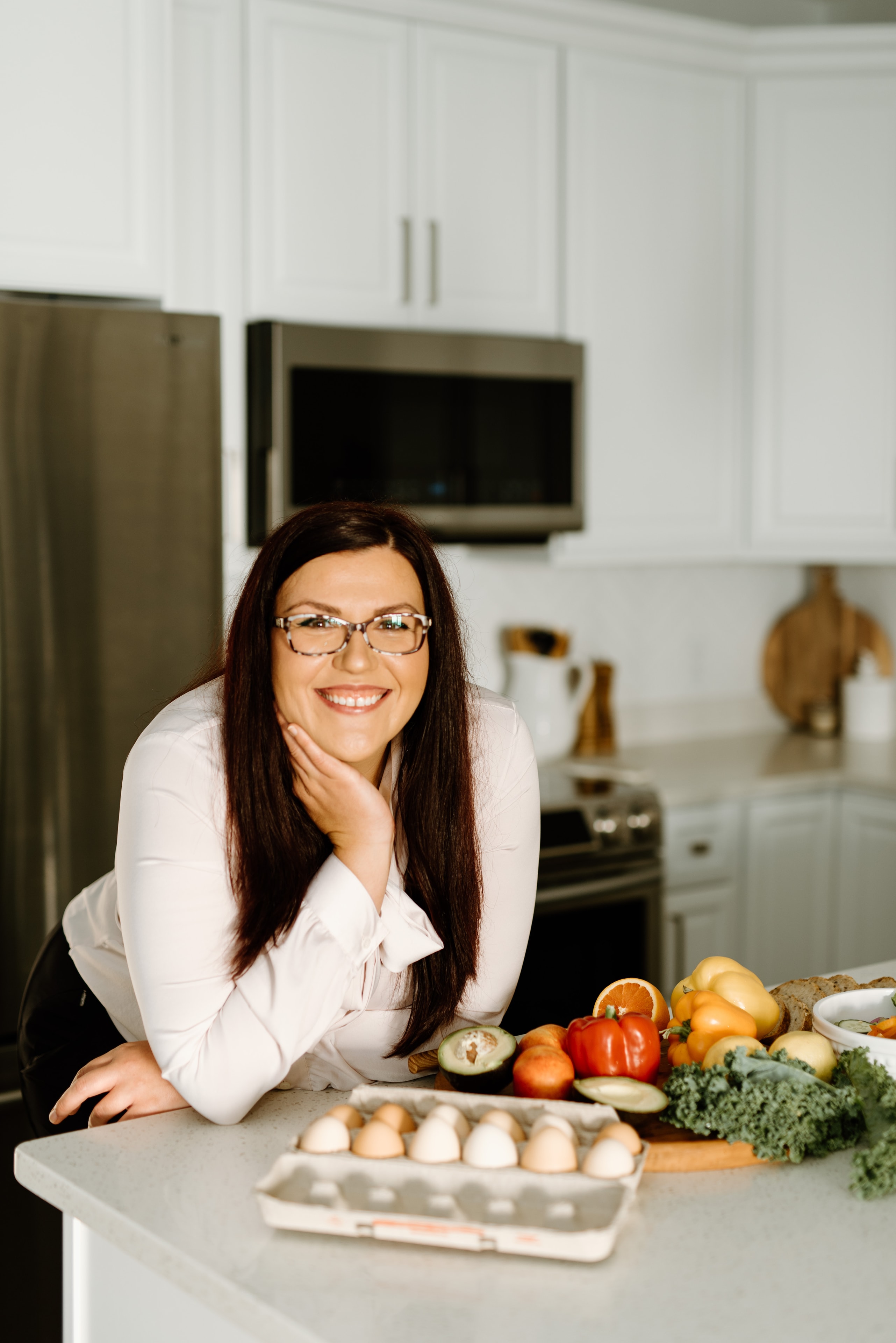 The founder of The Flour Bee Bakery in her kitchen